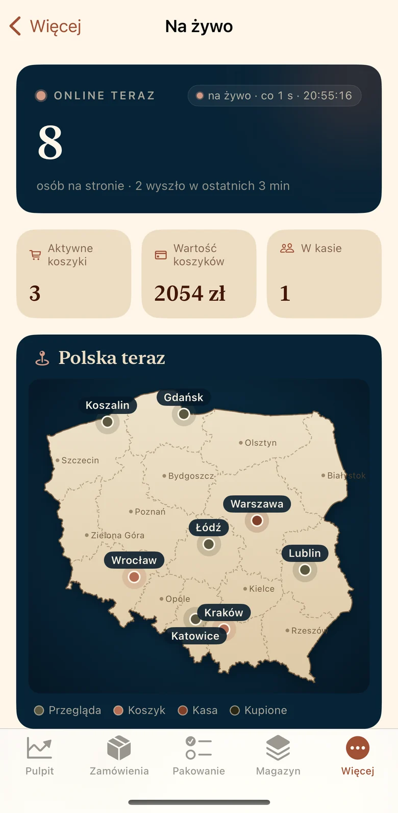 Aplikacja: Na żywo z mapą Polski